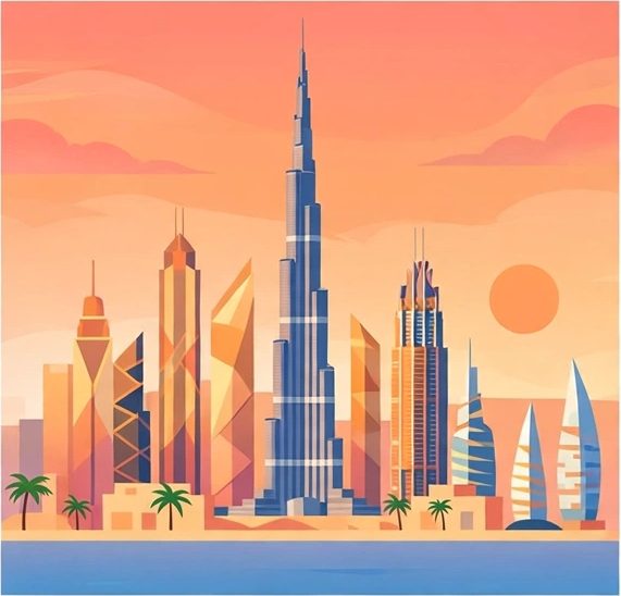 Dubai, UAE illustration